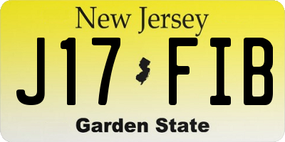 NJ license plate J17FIB