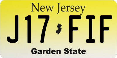 NJ license plate J17FIF