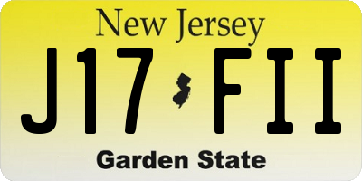 NJ license plate J17FII