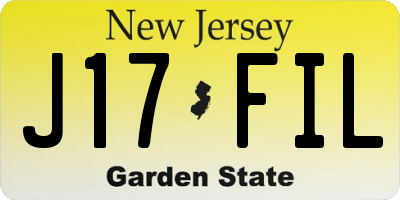 NJ license plate J17FIL