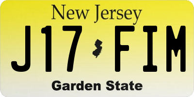 NJ license plate J17FIM