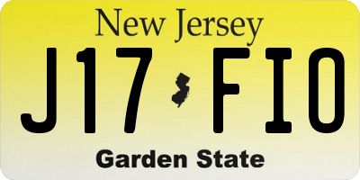 NJ license plate J17FIO