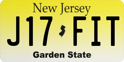 NJ license plate J17FIT