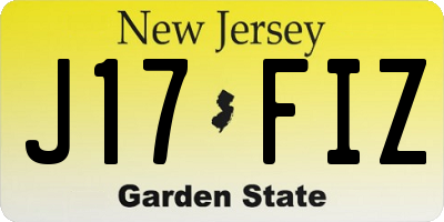 NJ license plate J17FIZ