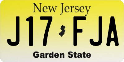 NJ license plate J17FJA