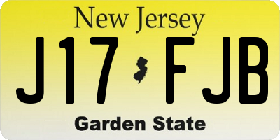NJ license plate J17FJB