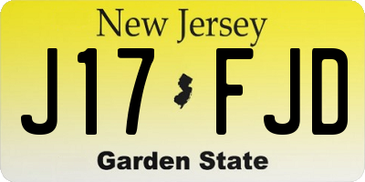 NJ license plate J17FJD