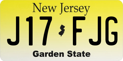 NJ license plate J17FJG