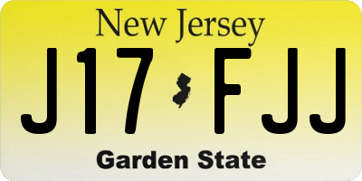 NJ license plate J17FJJ