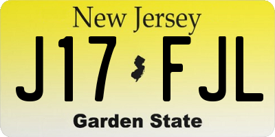 NJ license plate J17FJL