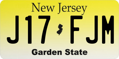 NJ license plate J17FJM