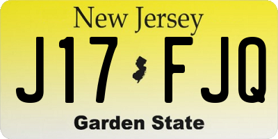 NJ license plate J17FJQ