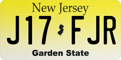 NJ license plate J17FJR