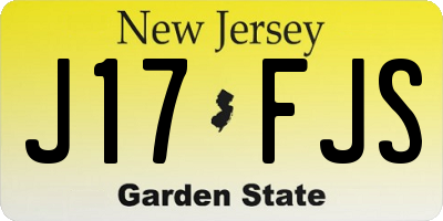 NJ license plate J17FJS