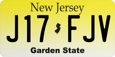 NJ license plate J17FJV