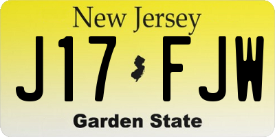 NJ license plate J17FJW