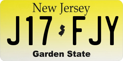 NJ license plate J17FJY