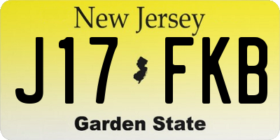 NJ license plate J17FKB