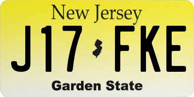 NJ license plate J17FKE