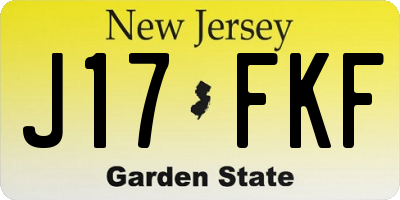 NJ license plate J17FKF