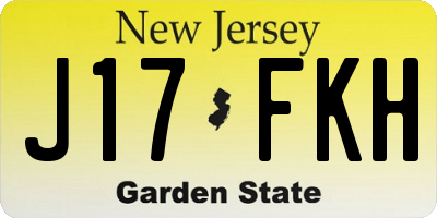 NJ license plate J17FKH