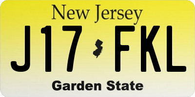 NJ license plate J17FKL