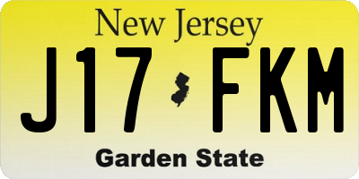 NJ license plate J17FKM