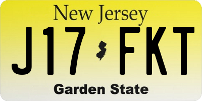 NJ license plate J17FKT