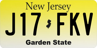 NJ license plate J17FKV