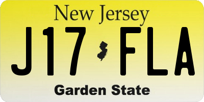 NJ license plate J17FLA