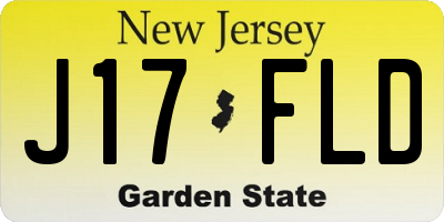 NJ license plate J17FLD