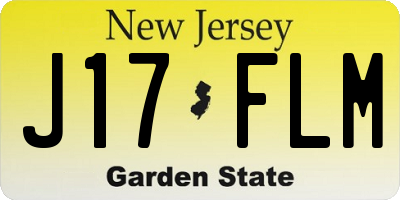 NJ license plate J17FLM