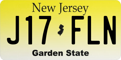 NJ license plate J17FLN