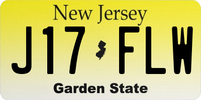 NJ license plate J17FLW