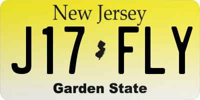 NJ license plate J17FLY