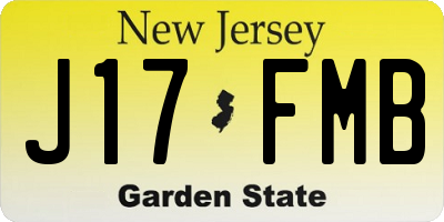 NJ license plate J17FMB