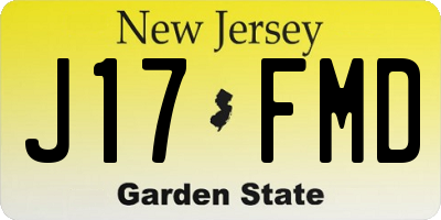 NJ license plate J17FMD
