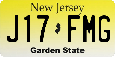 NJ license plate J17FMG