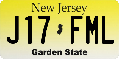 NJ license plate J17FML