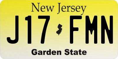 NJ license plate J17FMN