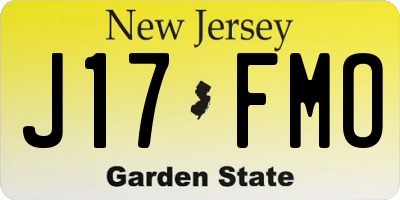 NJ license plate J17FMO