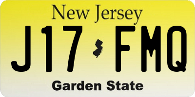 NJ license plate J17FMQ