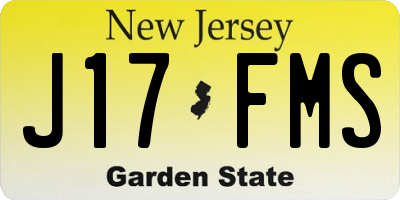 NJ license plate J17FMS
