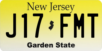 NJ license plate J17FMT