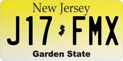 NJ license plate J17FMX