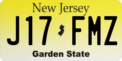 NJ license plate J17FMZ