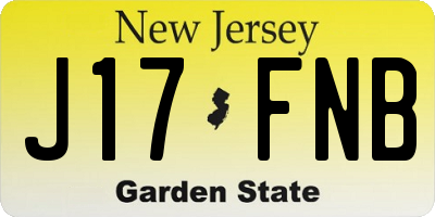 NJ license plate J17FNB