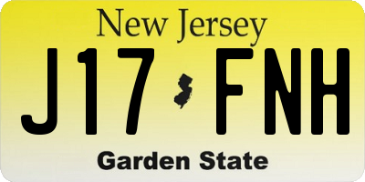 NJ license plate J17FNH
