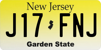 NJ license plate J17FNJ