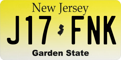 NJ license plate J17FNK